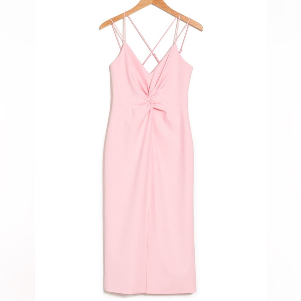 CINQ A SEPT MELEY DRESS color PINK QUARTZback zip closure size 12